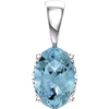 14kt White Gold 2/5 ct Oval Aquamarine Pendant