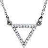 14kt White Gold 1/8 ct Diamond Triangle 16in Necklace