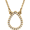 14kt Yellow Gold 1/8 ct Diamond Teardrop 16in Necklace