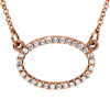 14kt Rose Gold 1/6 ct Diamond Oval 16in Necklace