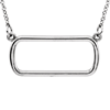 14kt White Gold Soft Rectangle 16in Necklace