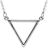 14kt White Gold Open Triangle 16in Necklace