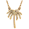14k Yellow Gold Palm Tree Necklace