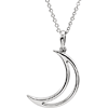 14kt White Gold Crescent Moon 16in Necklace