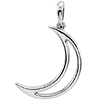 14kt White Gold Crescent Moon Pendant