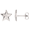 14kt White Gold 10mm Star Stud Earrings 