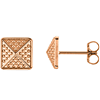 14kt Rose Gold Pebble Pyramid Earrings 