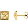14kt Yellow Gold Pebble Pyramid Earrings 