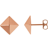 14kt Rose Gold Pyramid Design Earrings 