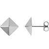 14kt White Gold Pyramid Design Earrings