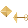 14kt Yellow Gold Pyramid Design Earrings