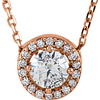14kt Rose Gold Halo 1/4 ct Diamond Slide Necklace