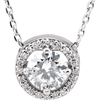 14kt White Gold Halo 1/3 ct Diamond Slide Necklace