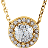 14kt Yellow Gold Halo 1/4 ct Diamond Slide Necklace