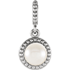 14kt White Gold 6mm Freshwater Cultured Pearl Beaded Pendant