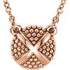 14kt Rose Gold Petite Beaded X 18in Necklace