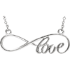 14kt White Gold Love Infinity 16in Necklace