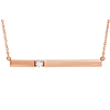 14kt Rose Gold 1/10 ct Diamond Bar 16in Necklace