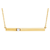 14kt Yellow Gold 1/10 ct Diamond Bar 16in Necklace