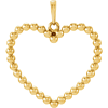 14kt Yellow Gold 7/8in Beaded Heart Pendant