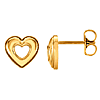 14kt Yellow Gold Beveled Cut-out Heart Stud Earrings