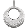 14kt White Gold Hammered Circle Pendant