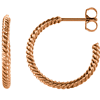 14kt Rose Gold Hoop Earrings with Rope Design