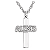 Sterling Silver Nameplate Cross Necklace