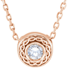 14kt Rose Gold 1/10 ct Diamond Rope Slide 16in Necklace