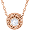 14kt Rose Gold 1/10 ct Diamond Beaded Slide Necklace