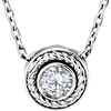 14kt White Gold 1/10 ct Diamond Rope Slide 16in Necklace