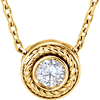 14kt Yellow Gold 1/10 ct Diamond Rope Slide 16in Necklace