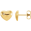 14kt Yellow Gold .02 ct Diamond Heart Earrings