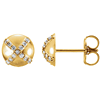 14kt Yellow Gold 1/8 ct Diamond Accent Button Earrings