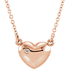 14kt Rose Gold .01 ct Diamond Heart 16in Necklace