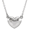 14kt White Gold .01 ct Diamond Heart 16in Necklace