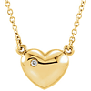 14kt Yellow Gold .01 ct Diamond Heart 16in Necklace