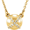 14kt Yellow Gold .07 ct Diamond Accent Button 16in Necklace