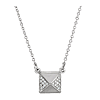 14kt White Gold .05 ct Diamond Pyramid 16in Necklace