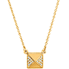 14kt Yellow Gold .05 ct Diamond Pyramid 16in Necklace