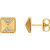 14kt Yellow Gold 1/10 ct Diamond Pyramid Earrings