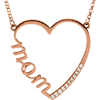 14kt Rose Gold 1/10 ct Diamond Mom 16in Necklace