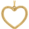 14kt Yellow Gold 7/8in Rope Heart Pendant