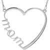 14kt White Gold Mom Heart 17in Necklace