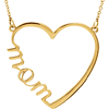 14kt Yellow Gold Mom Heart 17in Necklace