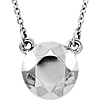 14k White Gold Faceted Design Circle Necklace 16 1/2in