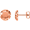 14kt Rose Gold Faceted Design Circle Earrings