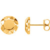 14kt Yellow Gold Faceted Design Circle Earrings