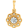 14kt Yellow Gold 1/3 ct tw Diamond Halo Beaded Pendant