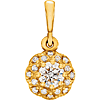 14kt Yellow Gold 1/3 ct tw Diamond Petite Halo Pendant